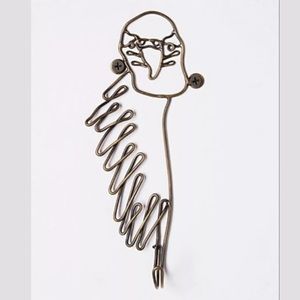 Anthropologie Parrots Wall Jewelry Hook 7.25" Iron